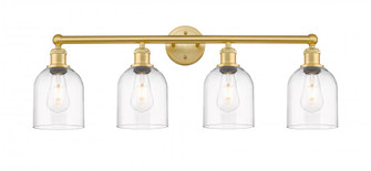 Bella - 4 Light - 33 inch - Satin Gold - Bath Vanity Light (3442|616-4W-SG-G558-6CL)