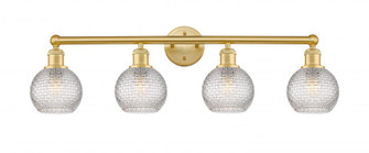 Athens - 4 Light - 33 inch - Satin Gold - Bath Vanity Light (3442|616-4W-SG-G122C-6CL)