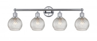 Athens - 4 Light - 33 inch - Polished Chrome - Bath Vanity Light (3442|616-4W-PC-G122C-6CL)
