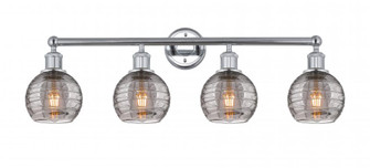 Athens Deco Swirl - 4 Light - 33 inch - Polished Chrome - Bath Vanity Light (3442|616-4W-PC-G1213-6SM)