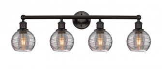 Athens Deco Swirl - 4 Light - 33 inch - Oil Rubbed Bronze - Bath Vanity Light (3442|616-4W-OB-G1213-6SM)