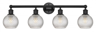 Athens - 4 Light - 33 inch - Matte Black - Bath Vanity Light (3442|616-4W-BK-G122C-6CL)