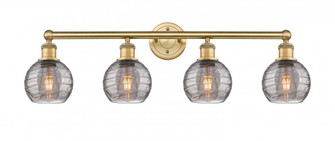 Athens Deco Swirl - 4 Light - 33 inch - Brushed Brass - Bath Vanity Light (3442|616-4W-BB-G1213-6SM)