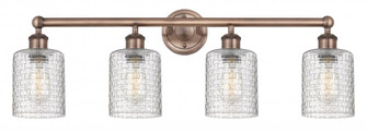 Cobbleskill - 4 Light - 32 inch - Antique Copper - Bath Vanity Light (3442|616-4W-AC-G112C-5CL)