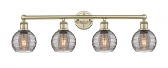 Athens Deco Swirl - 4 Light - 33 inch - Antique Brass - Bath Vanity Light (3442|616-4W-AB-G1213-6SM)