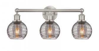 Athens Deco Swirl - 3 Light - 24 inch - Brushed Satin Nickel - Bath Vanity Light (3442|616-3W-SN-G1213-6SM)