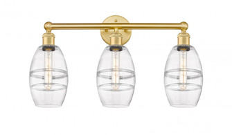 Vaz - 3 Light - 24 inch - Satin Gold - Bath Vanity Light (3442|616-3W-SG-G557-6CL)