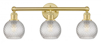 Athens - 3 Light - 24 inch - Satin Gold - Bath Vanity Light (3442|616-3W-SG-G122C-6CL)