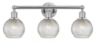 Athens - 3 Light - 24 inch - Polished Chrome - Bath Vanity Light (3442|616-3W-PC-G122C-6CL)