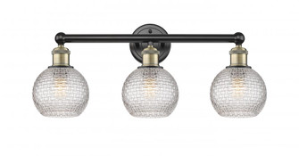 Athens - 3 Light - 24 inch - Black Antique Brass - Bath Vanity Light (3442|616-3W-BAB-G122C-6CL)