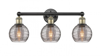 Athens Deco Swirl - 3 Light - 24 inch - Black Antique Brass - Bath Vanity Light (3442|616-3W-BAB-G1213-6SM)