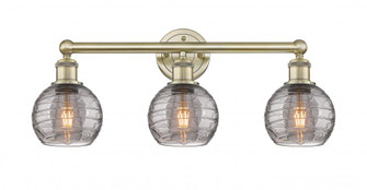 Athens Deco Swirl - 3 Light - 24 inch - Antique Brass - Bath Vanity Light (3442|616-3W-AB-G1213-6SM)