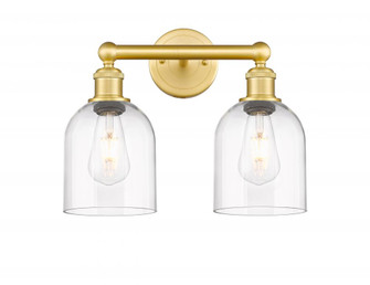 Bella - 2 Light - 15 inch - Satin Gold - Bath Vanity Light (3442|616-2W-SG-G558-6CL)