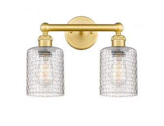 Cobbleskill - 2 Light - 14 inch - Satin Gold - Bath Vanity Light (3442|616-2W-SG-G112C-5CL)