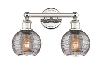 Athens Deco Swirl - 2 Light - 15 inch - Polished Nickel - Bath Vanity Light (3442|616-2W-PN-G1213-6SM)