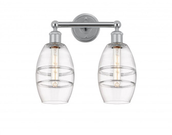 Vaz - 2 Light - 15 inch - Polished Chrome - Bath Vanity Light (3442|616-2W-PC-G557-6CL)