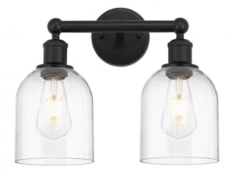Bella - 2 Light - 15 inch - Matte Black - Bath Vanity Light (3442|616-2W-BK-G558-6CL)