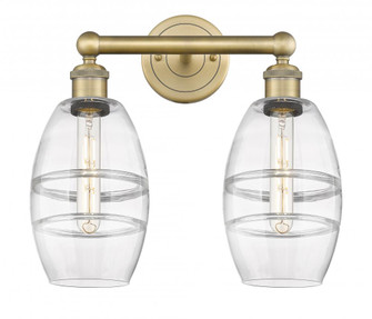 Vaz - 2 Light - 15 inch - Brushed Brass - Bath Vanity Light (3442|616-2W-BB-G557-6CL)