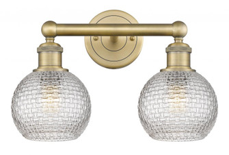 Athens - 2 Light - 15 inch - Brushed Brass - Bath Vanity Light (3442|616-2W-BB-G122C-6CL)