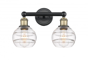 Rochester - 2 Light - 15 inch - Black Antique Brass - Bath Vanity Light (3442|616-2W-BAB-G556-6CL)