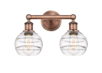 Rochester - 2 Light - 15 inch - Antique Copper - Bath Vanity Light (3442|616-2W-AC-G556-6CL)