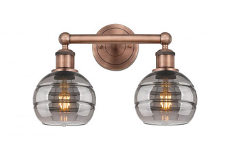 Rochester - 2 Light - 15 inch - Antique Copper - Bath Vanity Light (3442|616-2W-AC-G556-6SM)