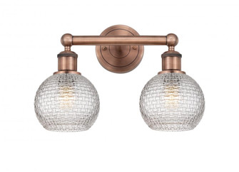 Athens - 2 Light - 15 inch - Antique Copper - Bath Vanity Light (3442|616-2W-AC-G122C-6CL)