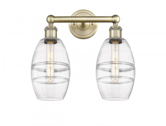 Vaz - 2 Light - 15 inch - Antique Brass - Bath Vanity Light (3442|616-2W-AB-G557-6CL)