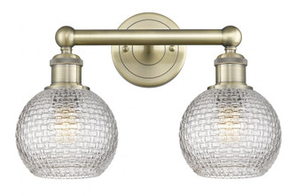Athens - 2 Light - 15 inch - Antique Brass - Bath Vanity Light (3442|616-2W-AB-G122C-6CL)