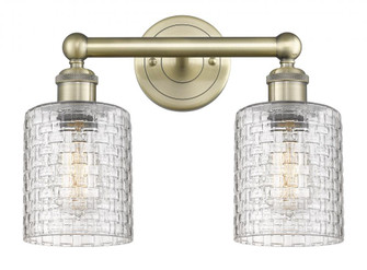 Cobbleskill - 2 Light - 14 inch - Antique Brass - Bath Vanity Light (3442|616-2W-AB-G112C-5CL)