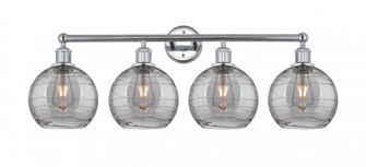 Athens Deco Swirl - 4 Light - 35 inch - Polished Chrome - Bath Vanity Light (3442|616-4W-PC-G1213-8SM)