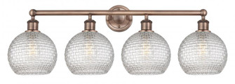 Athens - 4 Light - 35 inch - Antique Copper - Bath Vanity Light (3442|616-4W-AC-G122C-8CL)