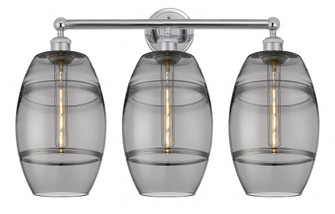 Vaz - 3 Light - 26 inch - Polished Chrome - Bath Vanity Light (3442|616-3W-PC-G557-8SM)
