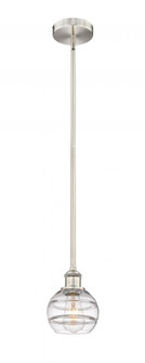 Rochester - 1 Light - 6 inch - Brushed Satin Nickel - Stem hung - Mini Pendant (3442|616-1S-SN-G556-6CL)