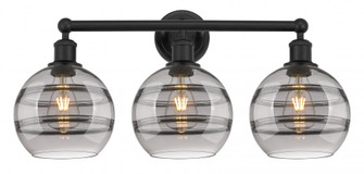 Rochester - 3 Light - 26 inch - Matte Black - Bath Vanity Light (3442|616-3W-BK-G556-8SM)
