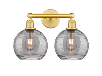 Athens Deco Swirl - 2 Light - 17 inch - Satin Gold - Bath Vanity Light (3442|616-2W-SG-G1213-8SM)