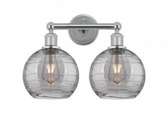 Athens Deco Swirl - 2 Light - 17 inch - Polished Chrome - Bath Vanity Light (3442|616-2W-PC-G1213-8SM)