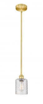 Cobbleskill - 1 Light - 5 inch - Satin Gold - Stem hung - Mini Pendant (3442|616-1S-SG-G112C-5CL)