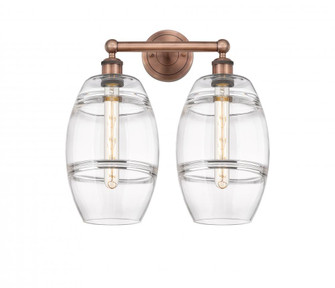 Vaz - 2 Light - 17 inch - Antique Copper - Bath Vanity Light (3442|616-2W-AC-G557-8CL)