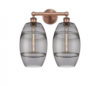 Vaz - 2 Light - 17 inch - Antique Copper - Bath Vanity Light (3442|616-2W-AC-G557-8SM)