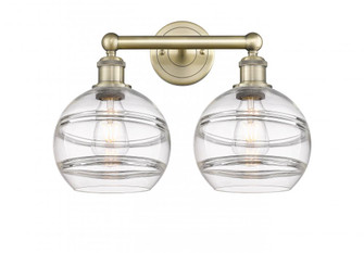Rochester - 2 Light - 17 inch - Antique Brass - Bath Vanity Light (3442|616-2W-AB-G556-8CL)