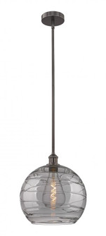 Athens Deco Swirl - 1 Light - 14 inch - Oil Rubbed Bronze - Stem hung - Pendant (3442|616-1S-OB-G1213-14SM)