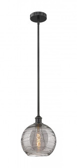 Athens Deco Swirl - 1 Light - 10 inch - Matte Black - Cord hung - Mini Pendant (3442|616-1S-BK-G1213-10SM)