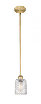Cobbleskill - 1 Light - 5 inch - Brushed Brass - Stem hung - Mini Pendant (3442|616-1S-BB-G112C-5CL)