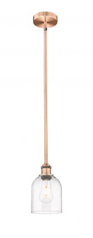 Bella - 1 Light - 6 inch - Antique Copper - Stem hung - Mini Pendant (3442|616-1S-AC-G558-6CL)