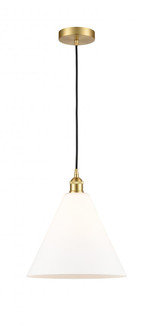 Berkshire - 1 Light - 12 inch - Satin Gold - Cord hung - Mini Pendant (3442|616-1P-SG-GBC-121-LED)