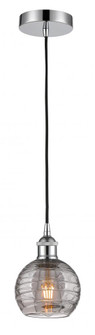 Athens Deco Swirl - 1 Light - 6 inch - Polished Chrome - Cord hung - Mini Pendant (3442|616-1P-PC-G1213-6SM)