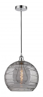 Athens Deco Swirl - 1 Light - 14 inch - Polished Chrome - Cord hung - Pendant (3442|616-1P-PC-G1213-14SM)