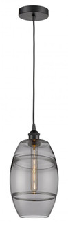 Vaz - 1 Light - 8 inch - Matte Black - Cord hung - Mini Pendant (3442|616-1P-BK-G557-8SM)