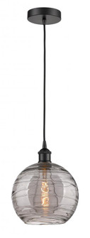 Athens Deco Swirl - 1 Light - 10 inch - Matte Black - Cord hung - Mini Pendant (3442|616-1P-BK-G1213-10SM)